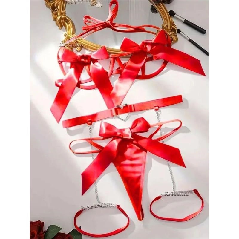 Women Transparent Bra And Panty Garter Underwear Set Hot