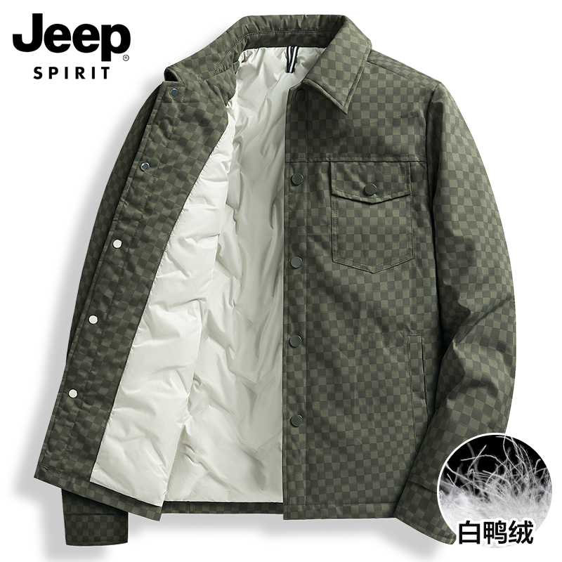 吉普基础大众翻领常规羽绒服