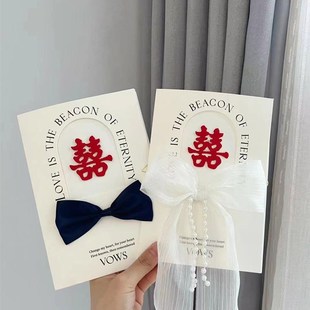 速发新品 婚礼誓言卡一对高级简约宣郎新发结婚新誓誓词娘言手卡