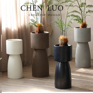 创意高脚花盆客厅商场服装店落地大花器北欧绿植植物宝莲灯种植盆