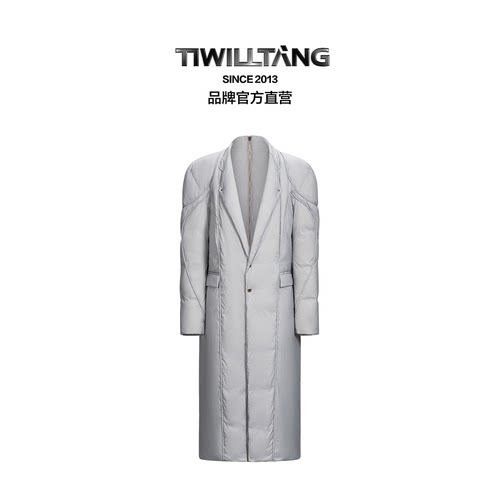 TIWILLTANG弧形分割加厚羽绒服