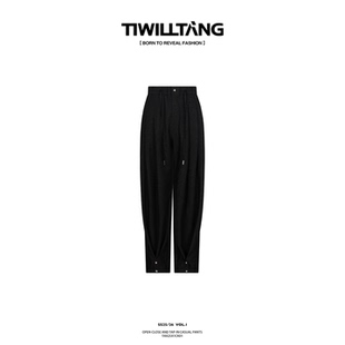 TIWILLTANG启世录“觉悟”开合宽松收脚抽绳垂感休闲裤