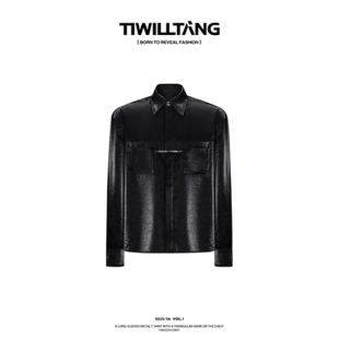 TIWILLTANG启世录“审思”浪漫流光长袖衬衫轻奢高级感衬衫外套男