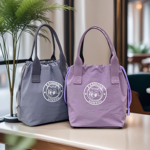 手提饭盒袋子抽绳束口日式便当包上班通勤雨伞水杯焖烧杯壶保护套