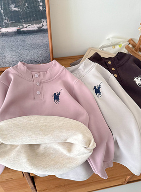 甜甜圈-虹虹Tia -儿童糯米绒桑蚕丝打底衫保暖绒衫SY25884