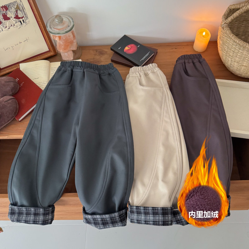 【主播推荐】【顾奈】儿童拼格加绒休闲裤男女宝同款KZ25354,童装/婴儿装/亲子装,裤子,淘宝优惠券,粉丝福利购,淘宝优惠卷