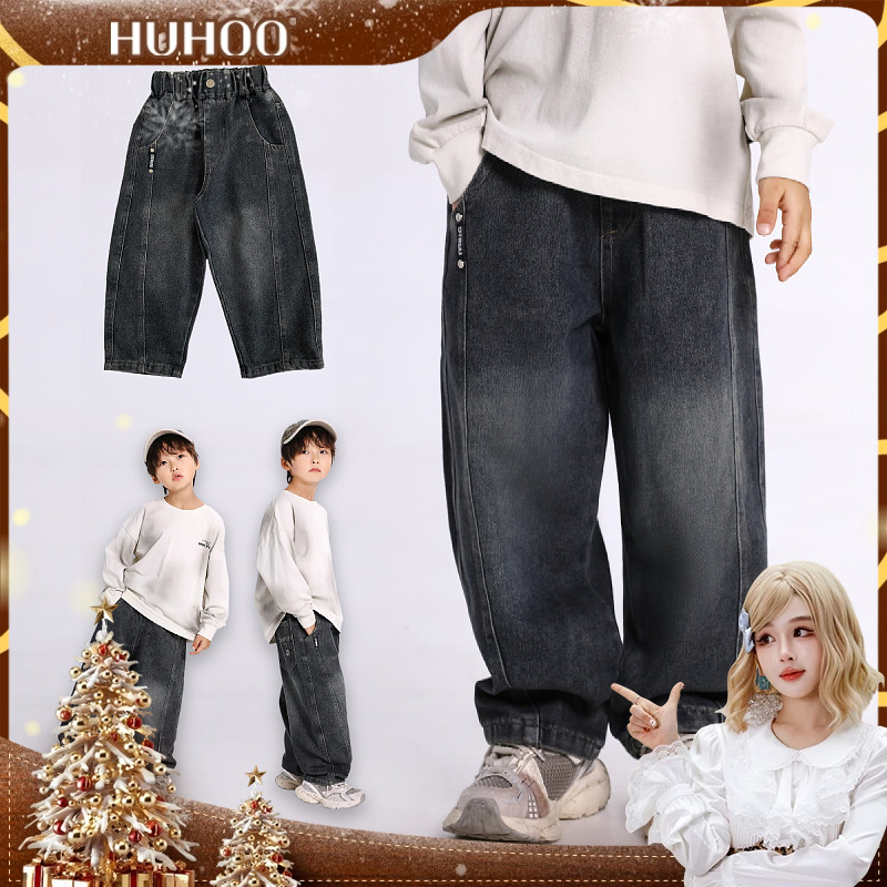 【呼呼专享】【顾奈】儿童秋季新款拼接弯刀牛仔裤NZK25336