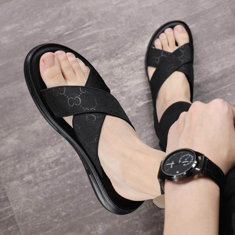 潮牌拖鞋男夏季外穿防滑防臭2023新款网红爆款户外沙滩休闲一字拖
