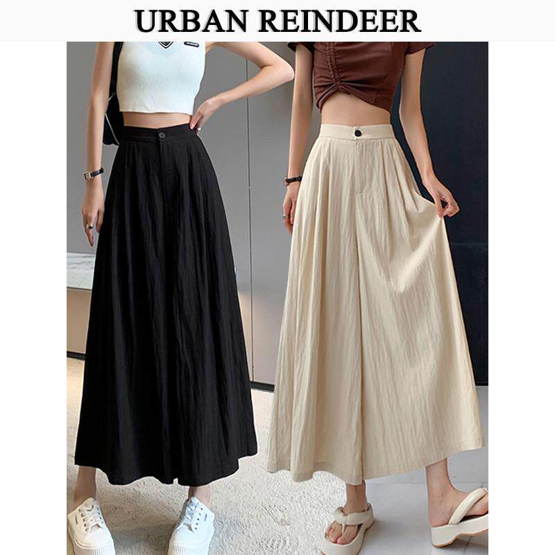 高级感凉凉冰丝阔腿裤子女夏季薄款九分裙裤宽松显瘦休闲古风裤裙