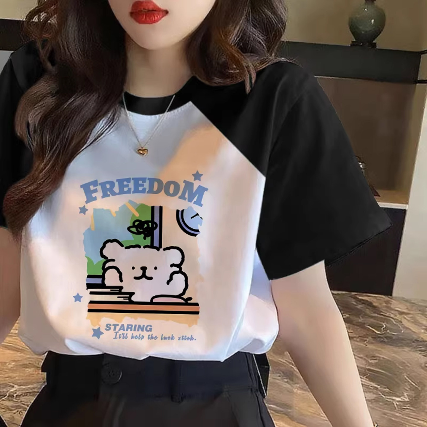 品牌清仓特价撤柜女童纯棉短袖T恤2026新款夏季女孩儿童插肩上衣