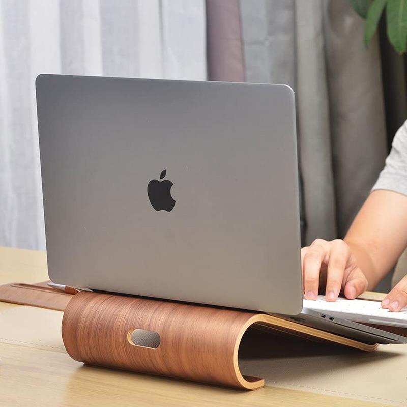 木制笔记本电脑支架手提macbook桌面支撑垫增高托架子木质散热器