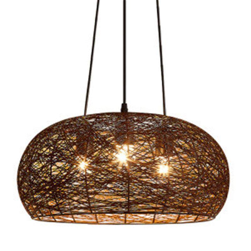 茶室吊灯中式麻线藤编创意灯日式餐厅火锅店禅意吊灯,家装灯饰光源,智能吊灯,淘宝优惠券,粉丝福利购,淘宝优惠卷