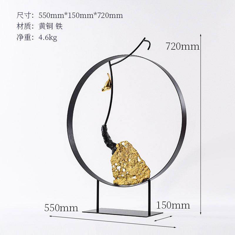 新中式铁艺铜艺术雕塑摆件展厅橱窗酒店大堂售楼处玄关软装饰品