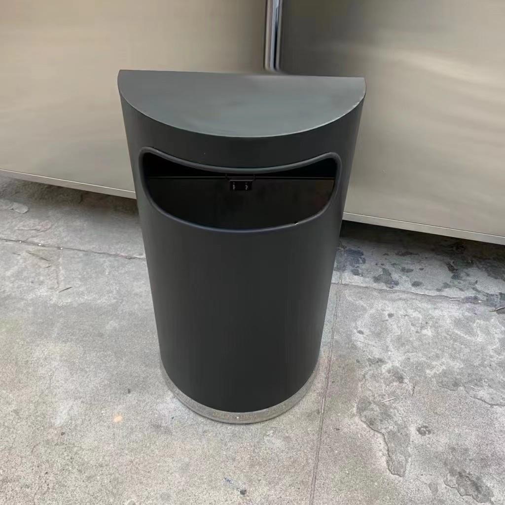商用半圆垃圾桶商场超市酒店靠墙式过道电梯口大容量商用大容量