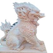 石雕麒麟一对商场酒店工艺品摆件墓地寺院麒麟雕塑