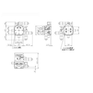 LM40 R40 RM手动位移平台滑台 L40 XYZ轴水平升降40