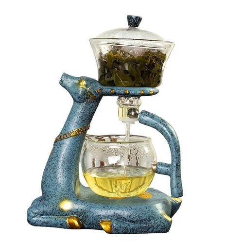 一鹿有你玻璃自动茶具套组日式整套家用客厅福鹿连连茶具自动套装