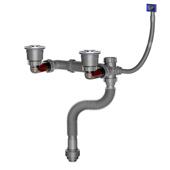 后置双槽下水管厨房不锈钢洗菜盆下水器省空间下水防臭管道排水管