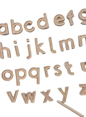 蒙氏montessor榉木描写字母积木小写临摹拼写单词开放性教具