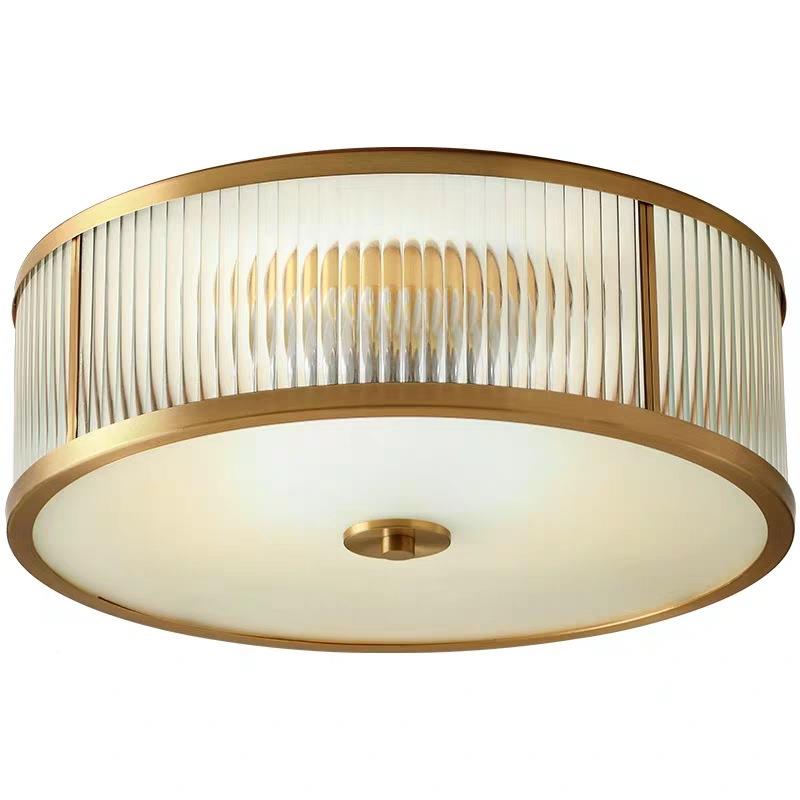 美式卧室灯铜吸顶灯简约圆形典款过道房灯全间灯饰经XD19书房吸顶