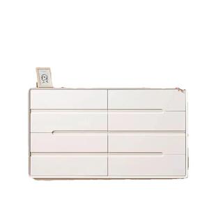 全实木八斗柜皮质极简奶油风床尾收纳柜现代简约客厅五六斗边柜