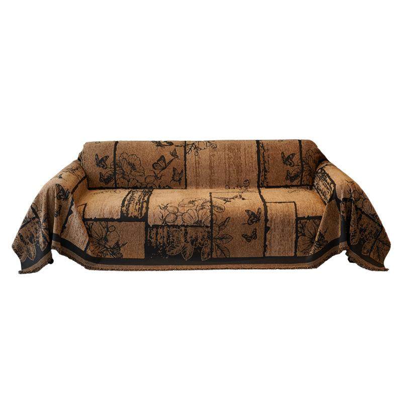 新款中古风沙发巾雪尼尔沙发盖布全包四季通用复古沙发套罩沙发垫,居家布艺,沙发套,淘宝优惠券,粉丝福利购,淘宝优惠卷