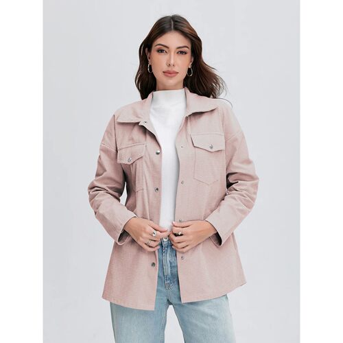 翻领长袖单排扣外套Collar long sleeved single breasted jacket