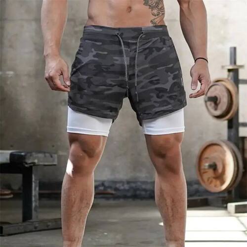 Multi pocket loose double-layer shorts men多口袋宽松双层短裤