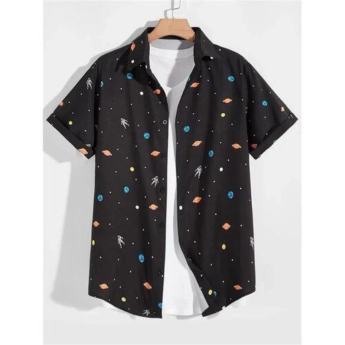 3D digital printed lapel shirt for man3D数码印花翻领高弹衬衫