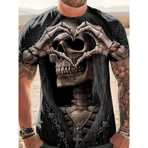 3D digital printed pullover shoulder top3D数码印花正肩短袖男