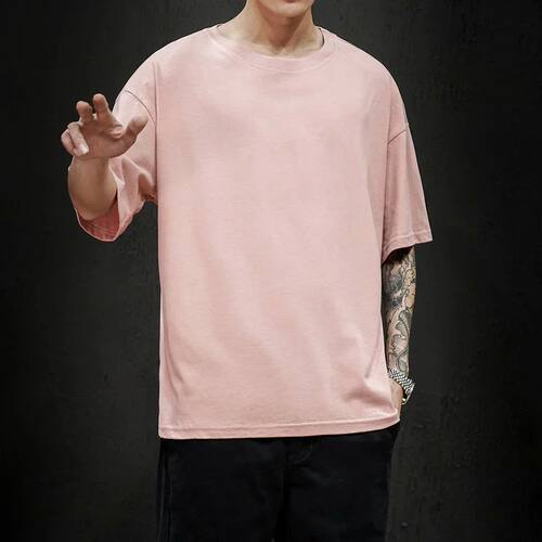 Solid color loose round neck T-shirt top 纯色宽松大码圆领T恤