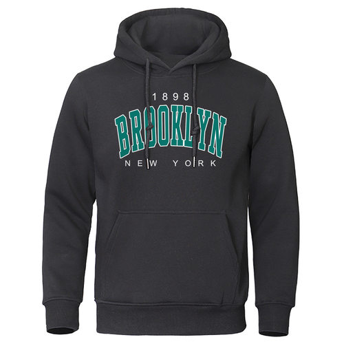 1898 letter printed couple long sleeved hoodie情侣长袖连帽衫