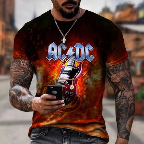 3D digital printed slim fit T-shirt man 3D数码印花修身短袖男