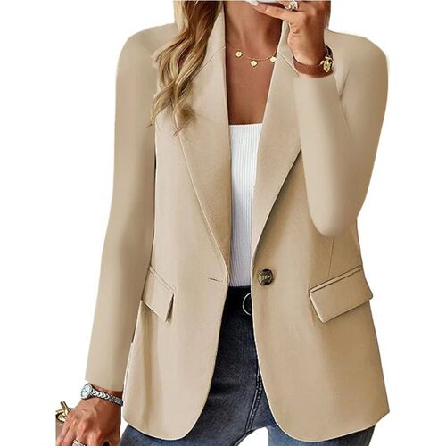 Long sleeved solid color cardigan suit jacke长袖纯色西装外套
