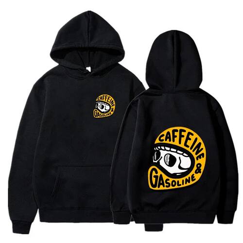 复古印花连帽衫宽松唯卫衣上衣男Retro printed hoodie loose top