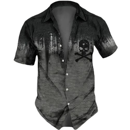 3D digital printed lapel slim fit top 3D数码印花翻领修身衬衫