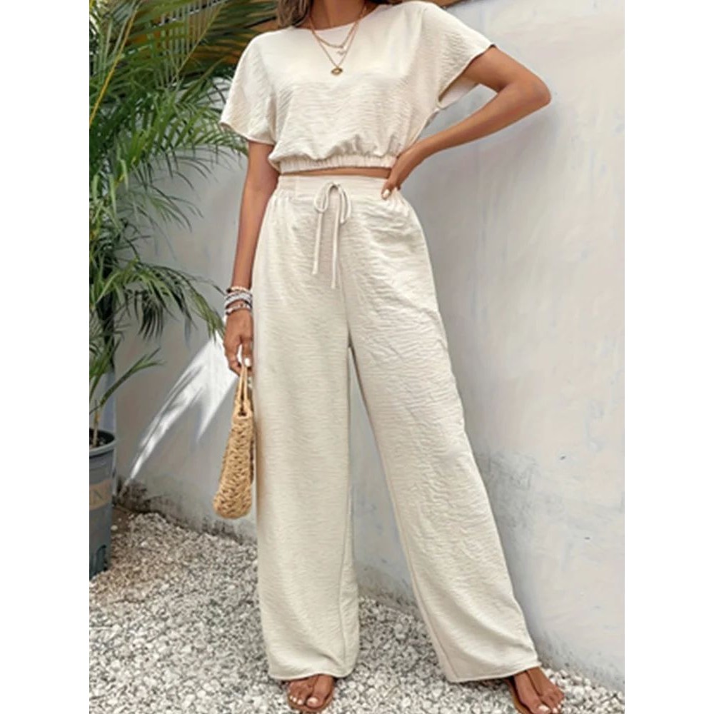 Loose top straight leg pant twopiece set宽松上衣直筒裤两件套
