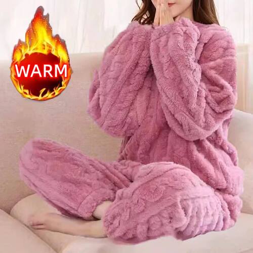 Long sleeved home clothes warm pajamas长袖家居服保暖睡衣套装