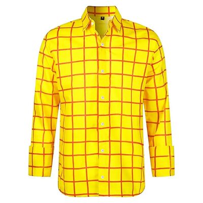 3D digital printed checkered oversized top3D印花格子大码衬衫