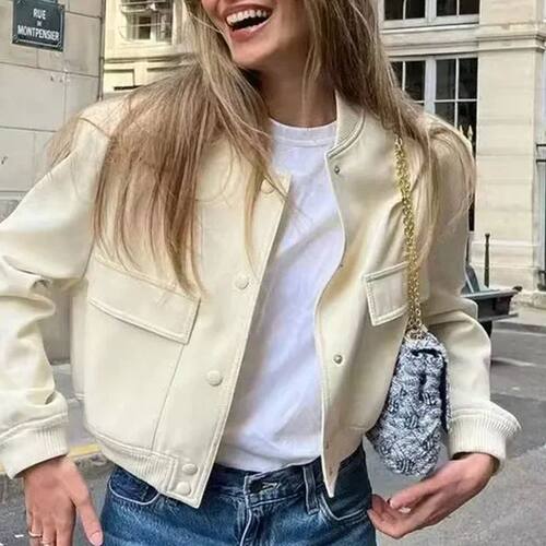 Single breasted long sleeved jacket women 单排扣长袖夹克外套