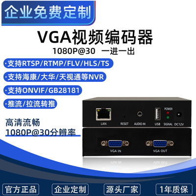 1080P30VGA双口视频编码器 vga转onvif监控电脑桌面录屏 gb28181