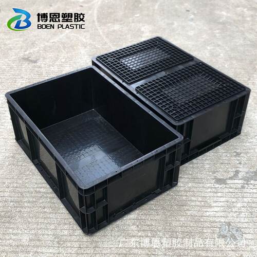 厂销加厚塑料箱防静电EU箱长方形周转箱600*400*230黑色防静电箱