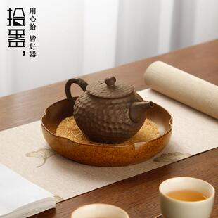 紫砂壶储水底座丝瓜络壶托茶壶垫 复古藤编壶承干泡台茶盘大号日式