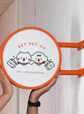 双面logo侧挂灯箱广告牌 奶茶童装店门头招牌 发光侧招灯牌定制