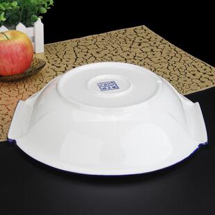 青花汤碗大号碗陶瓷家用防烫带把双耳菜碗汤盆水煮肉片盆酸菜鱼盆