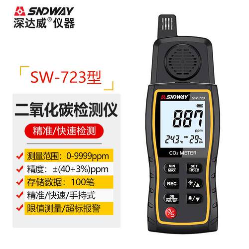 深达威SW-723型二氧化碳检测仪家用测试气体报警器空气质量检测