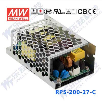 RPS-200-27-C台湾明纬200W27V直流稳压PCB裸板医疗电源7.5A加外壳