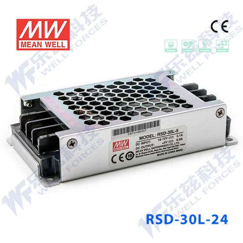 RSD-30L-24台湾明纬30W18~72V变24V1.25ADC-DC转换电源|24V 48V