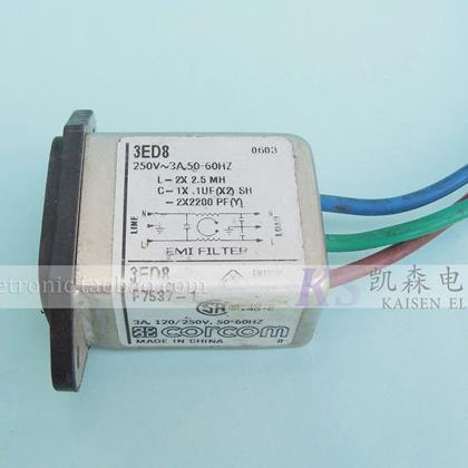 3ED8 ED系列F7537 6609016-8 UL CSA VDE IEC320插座滤波器Corcom
