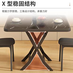 摆摊小桌子家用小户型吃饭方桌出租屋房圆桌 可折叠桌子餐桌便捷式